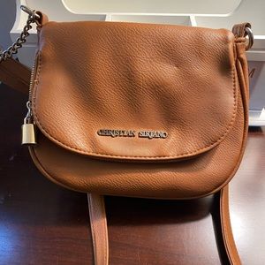 A caramel cross body bag
